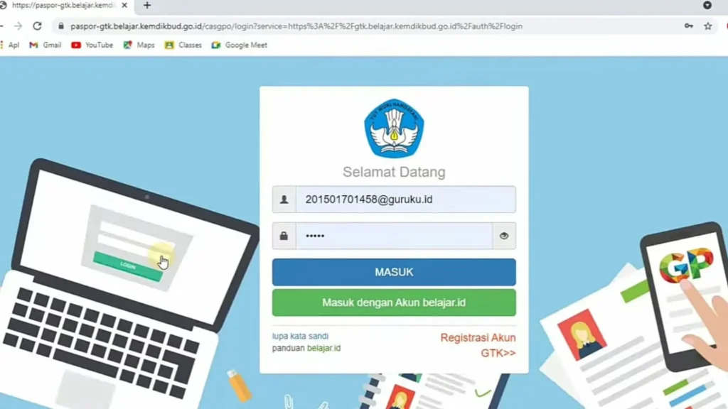 Masuk Dengan Akun Belajar.id